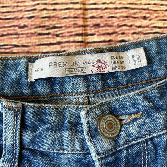 Zara Premium Trafaluc‎ Denim Jeans Shorts Womens Size 4 Blue - Picture 4 of 9